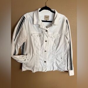 Liverpool White Jean Jacket with Black Accents